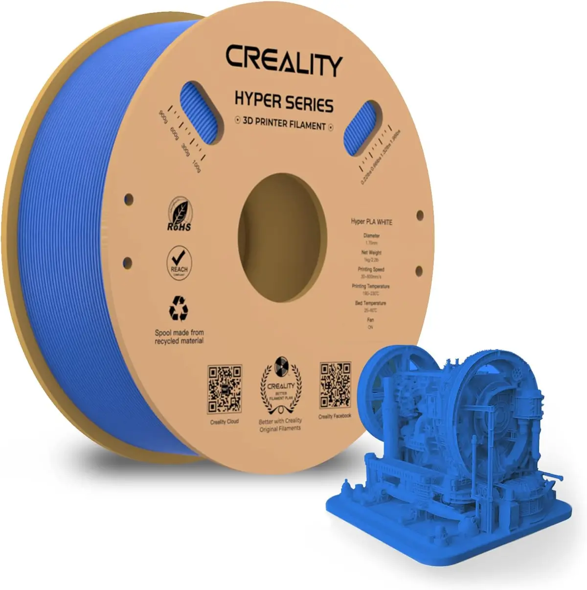 Creality Hyper Pla 3D Printing Filament 1 Kg (Blue) 1