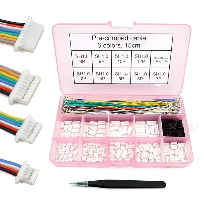 Sh 1.0 Connectors And Pre-Crimped Silicone Cables Compatible With Jst Sh 1.0Mm For F4 Pro F7 Racing Drone 15Cm Wire 1