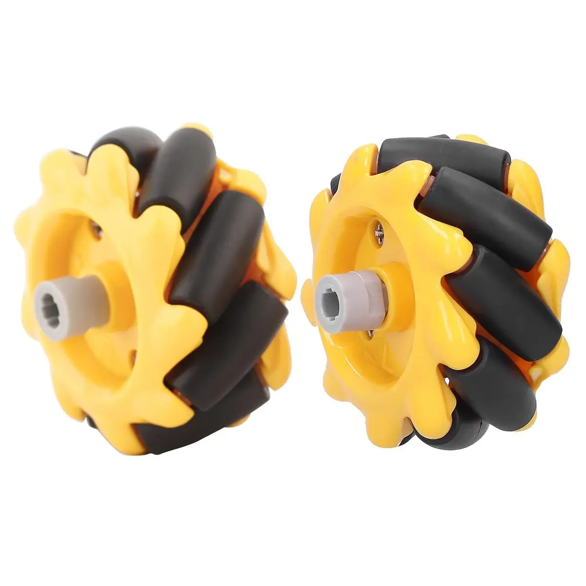 80Mm Mecanum Wheel For Bo Motor (Tt Motor) (Pack Of 2) -Yellow 2