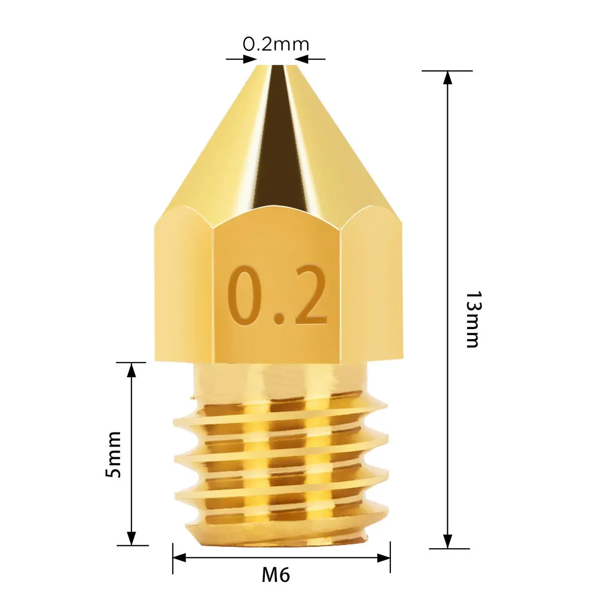 0.2 Mm Nozzle For 3D Printer Brass Nozzle (Pack Of 1) 1