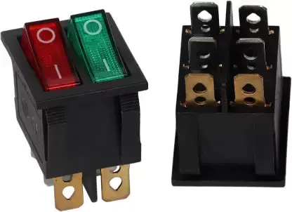 Kcd8-212N 16A 250V – 6 Pin Double Rocker Power Switch – Red And Green 2