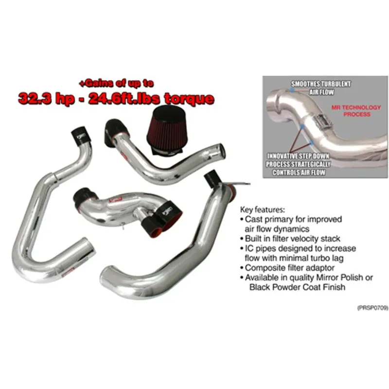 Injen 03-06 Evo 8/9/Mr Cast Aluminum Intake System W/ Full Intercooler Piping Black Short Ram Intake 2