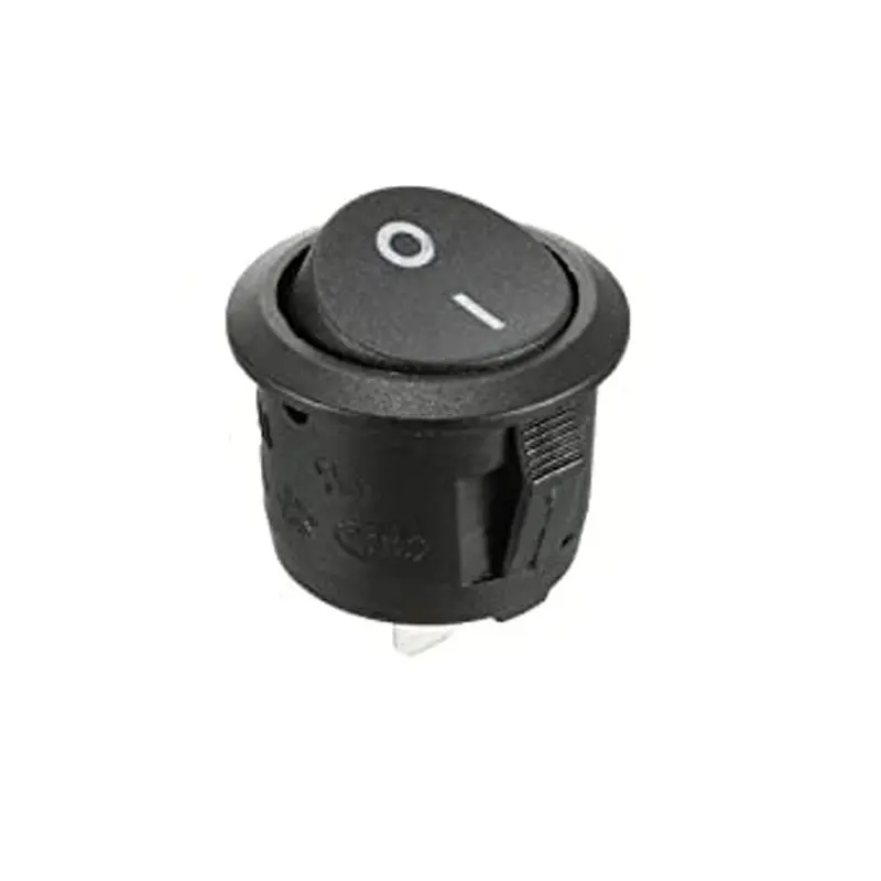 6A 250V Rocker Switch Spst Panel Mount Round 10A/125V, 6A/250V 1