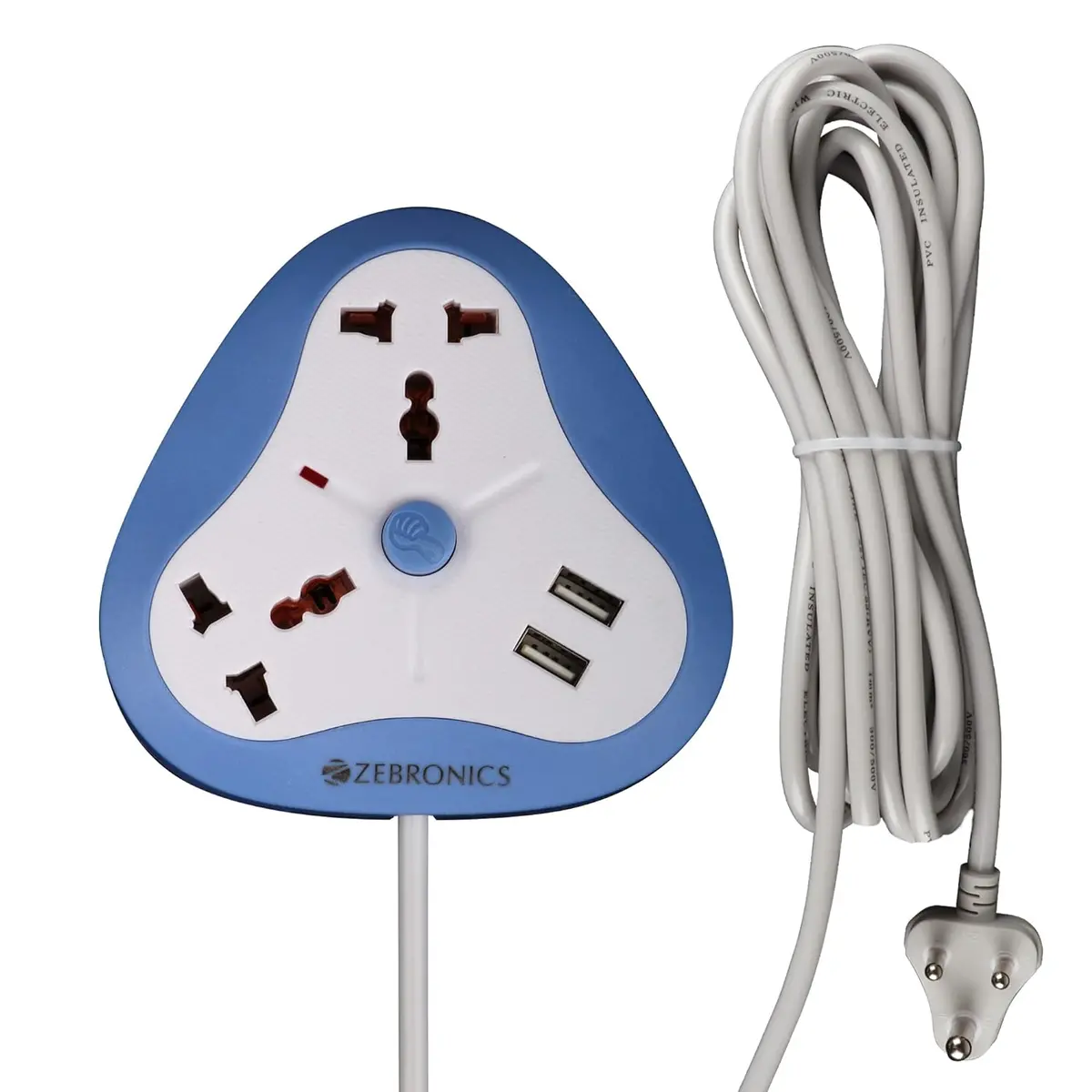 Zebronics -Ps2120 Usb 2500W Usb Power Extension Socket 2 Usb Ports, A Power Indicator Along With 2.8Ft Cable Length, 1