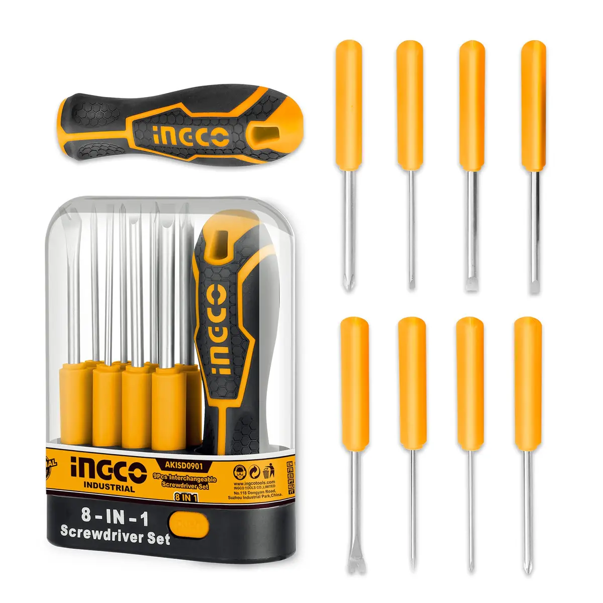 Ingco Akisd0901 9 Pcs 8 In 1 Interchangeable Screwdriver Set 1
