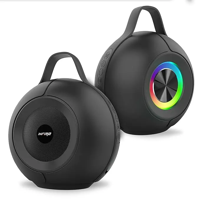 Infire Dynamite 12W Bluetooth Speaker Wireless I High-Powered Sound With Multicolour Rgb Led Lights, Up To 8 Hours Playback, Bluetooth 5.3, Fm Radio, Tf Card Slot, And Tws Function (Black) 1