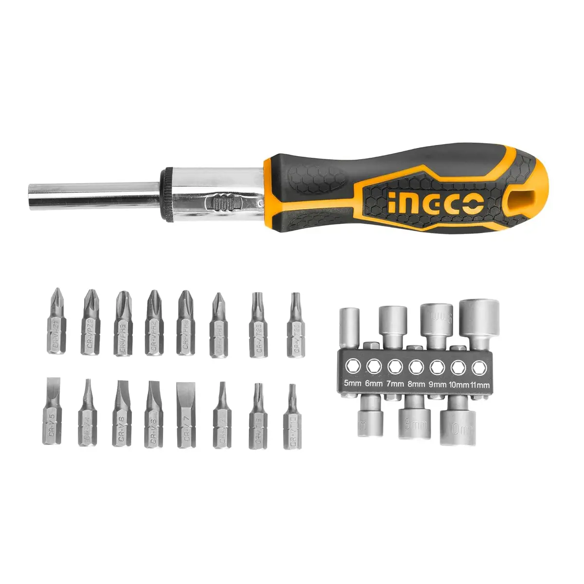 Ingco Hksdb0248 24 Pcs Screwdriver Set, Ratchet Handle, High Auality Cr.V Material, Heavy Duty, High Torque Resistance Screwdriver Set 2