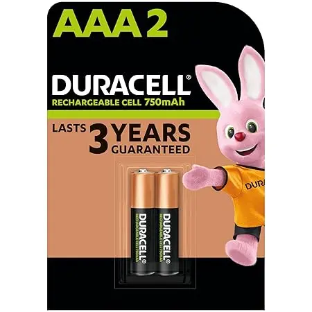 Duracell Rechargeable Aaa 750Mah Batteries (Pack Of 2) 1