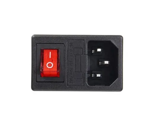 Ac-01 Socket 3 Pin Ac Power Socket With Indicator Switch And Fuse Connector Socket 1