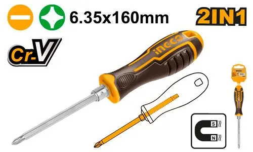 Ingco Akisd0201 2 In 1 Screwdriver Set 1
