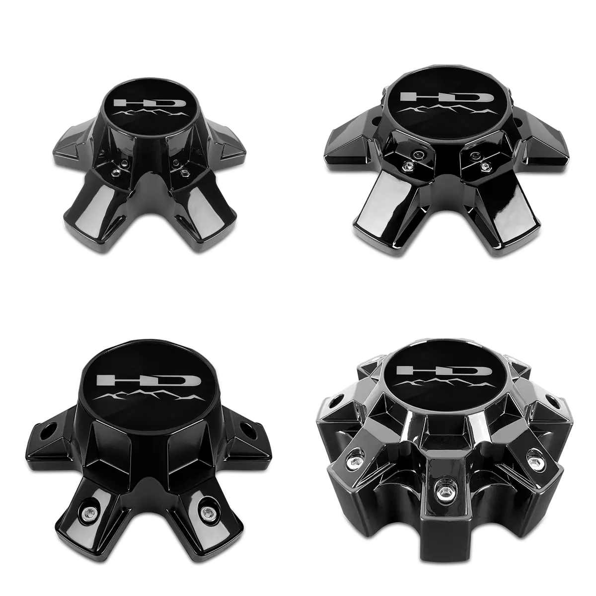 Hd Off-Road - Off-Road Gloss Black Trailer Wheel Center Caps 1