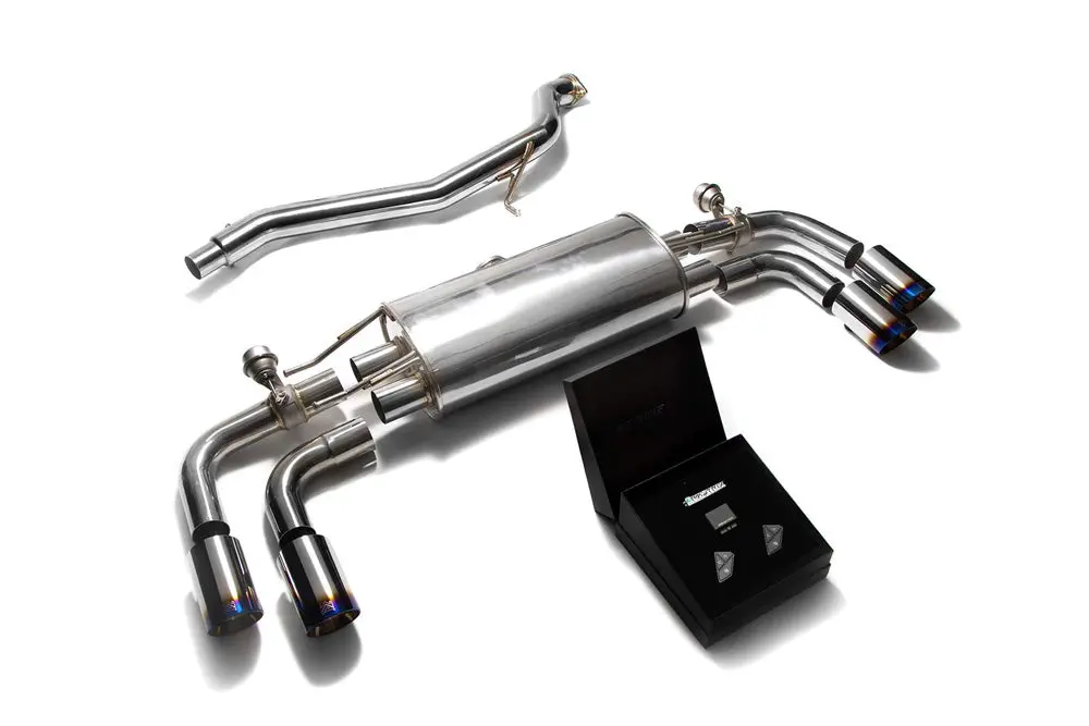 Armytrix Stainless Steel Valvetronic Catback Exhaust System Quad Blue Coated Tips Audi Tt | Tts Quattro Mk2 8J 2007-2014 1