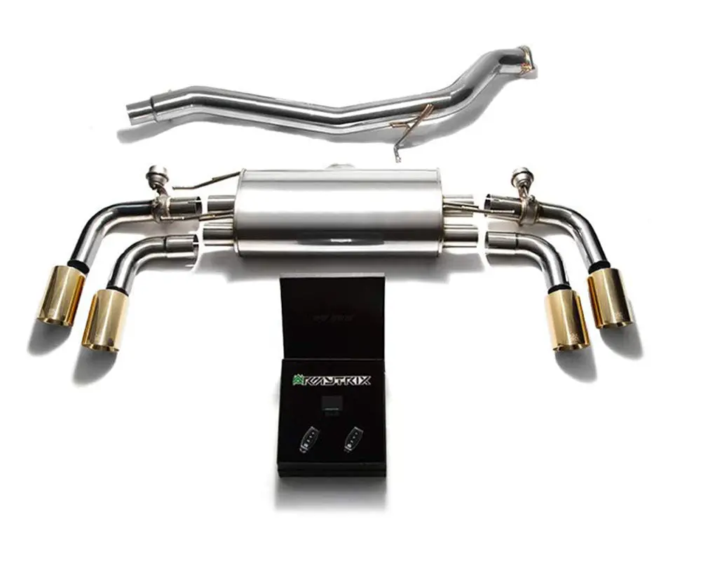 Armytrix Stainless Steel Valvetronic Catback Exhaust System Quad Gold Tips Audi Tt | Tts Quattro Mk2 8J 2007-2014 1
