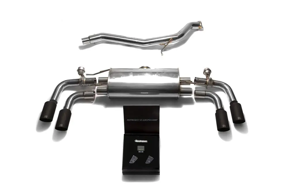 Armytrix Stainless Steel Valvetronic Catback Exhaust System Quad Matte Black Tips Audi Tt | Tts Quattro Mk2 8J 2007-2014 1