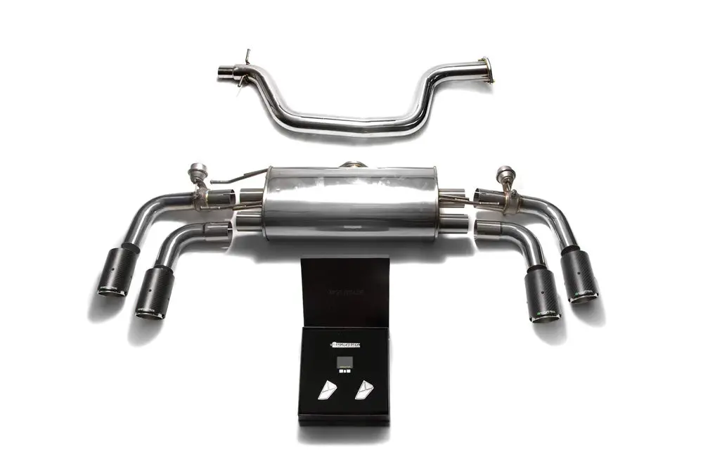 Armytrix Stainless Steel Valvetronic Catback Exhaust System Quad Carbon Tips Audi Tt Mk2 8J 2007-2014 1