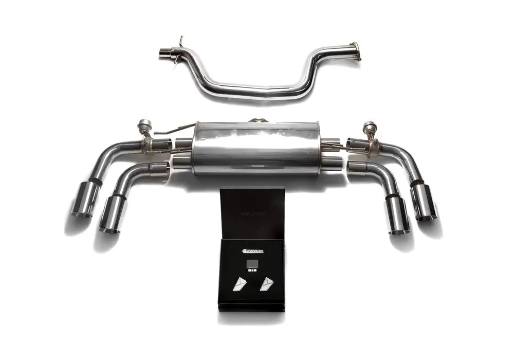 Armytrix Stainless Steel Valvetronic Catback Exhaust System Quad Chrome Silver Tips Audi Tt Mk2 8J 2007-2014 1