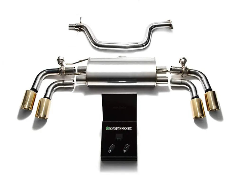 Armytrix Stainless Steel Valvetronic Catback Exhaust System Quad Gold Coated Tips Audi Tt Mk2 8J 2007-2014 1