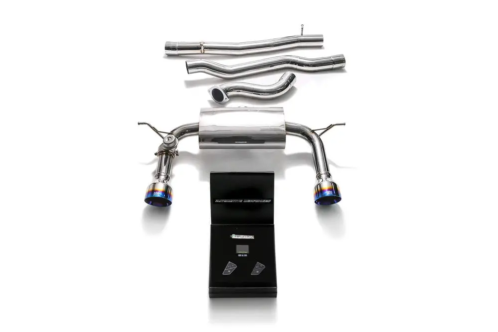 Armytrix Stainless Steel Valvetronic Catback Exhaust System Dual Blue Coated Tips Audi Tt Mk3 8S 2015-2020 1