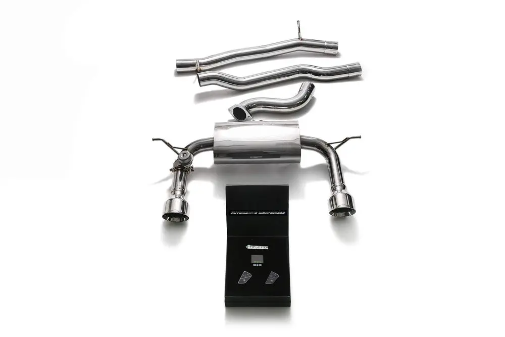 Armytrix Stainless Steel Valvetronic Catback Exhaust System Dual Chrome Silver Tips Audi Tt Mk3 8S 2015-2020 1