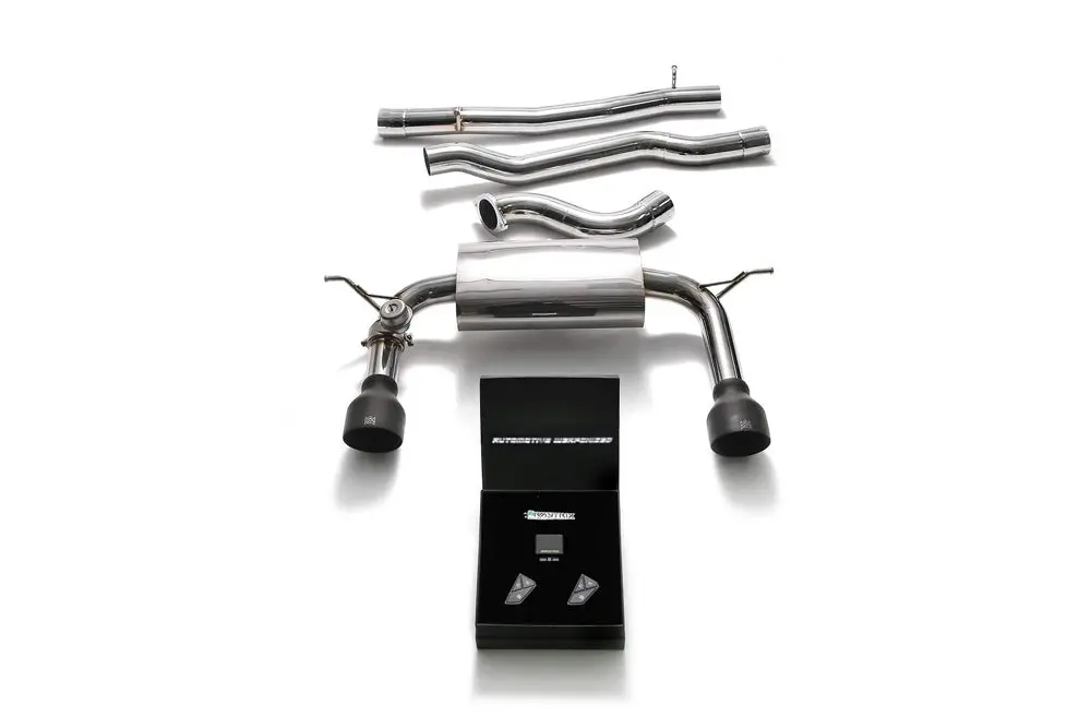 Armytrix Stainless Steel Valvetronic Catback Exhaust System Dual Matte Black Tips Audi Tt Mk3 8S 2015-2020 1