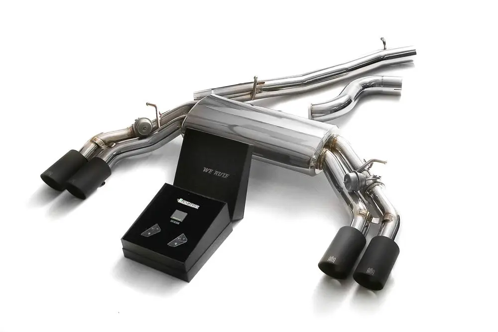 Armytrix Stainless Steel Valvetronic Catback Exhaust System Quad Matte Black Tips Audi Tts Quattro Mk3 8S 2.0 Tfsi 2015-2020 1