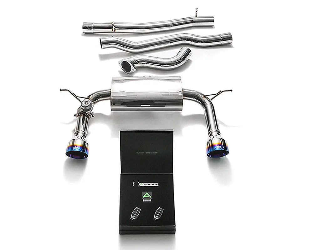 Armytrix Stainless Steel Valvetronic Catback Exhaust System Dual Blue Coated Tips Audi Tts Quattro Mk3 8S 2.0 Tfsi 2015-2020 1