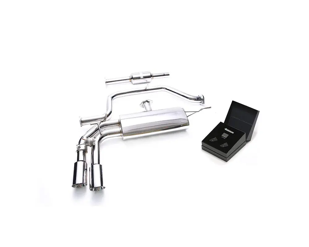 Armytrix Stainless Steel Valvetronic Exhaust System Dual Chrome Silver Tips Audi A3 Sportback 8V 2013-2018 1
