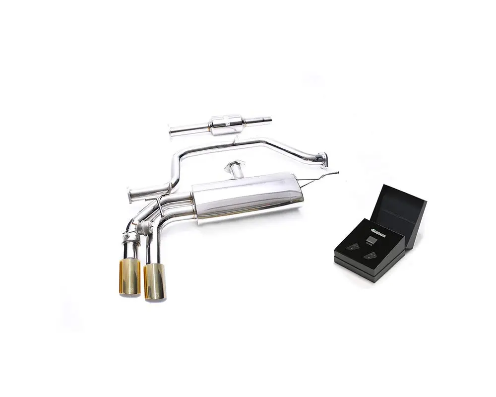 Armytrix Stainless Steel Valvetronic Exhaust System Dual Gold Tips Audi A3 Sportback 8V 2013-2018 1