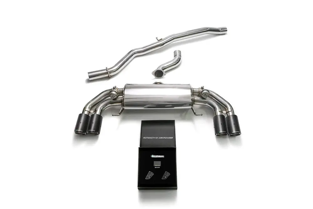 Armytrix Stainless Steel Valvetronic Catback Exhaust System Quad Carbon Tips Audi S1 8X 2.0L Turbo 2015-2018 1