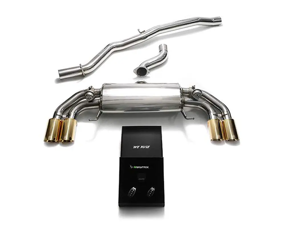 Armytrix Stainless Steel Valvetronic Catback Exhaust System Quad Gold Tips Audi S1 8X 2.0L Turbo 2015-2018 1