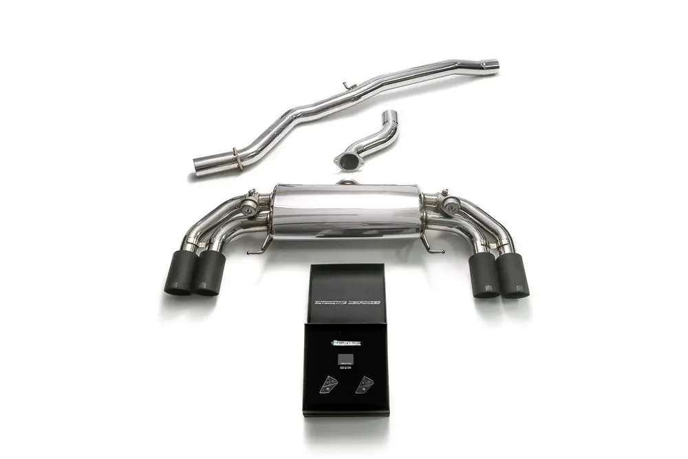Armytrix Stainless Steel Valvetronic Catback Exhaust System Quad Matte Black Tips Audi S1 8X 2.0L Turbo 2015-2018 1