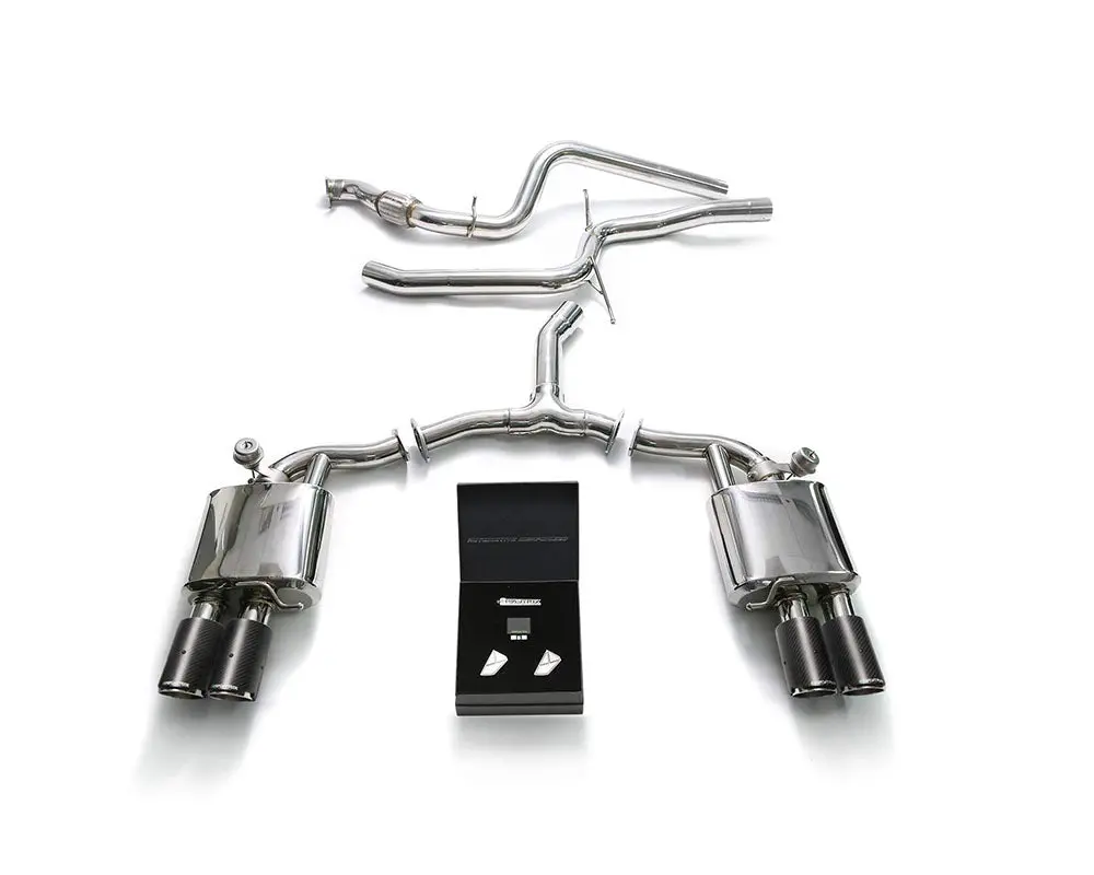 Armytrix Stainless Steel Valvetronic Catback Exhaust System Quad Carbon Tips Audi A4 | A4 Avant 2.0L Tfsi B9 2016-2020 1