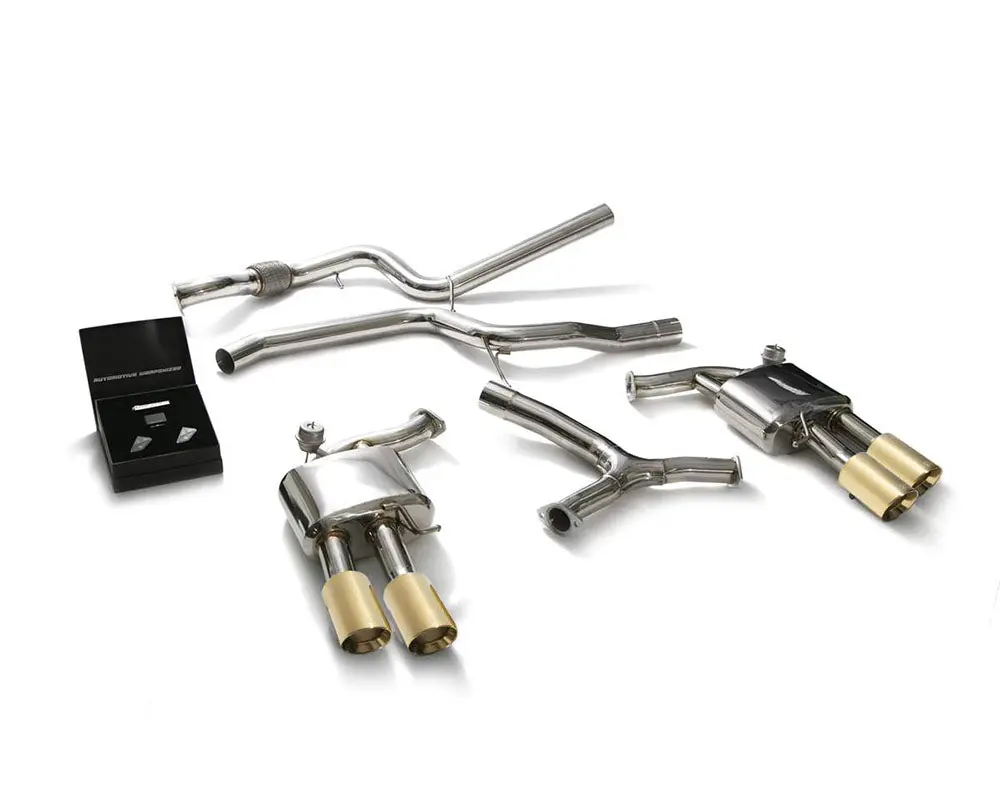 Armytrix Stainless Steel Valvetronic Catback Exhaust System Quad Gold Tips Audi A5 Coupe 2Wd B9 2016-2020 1