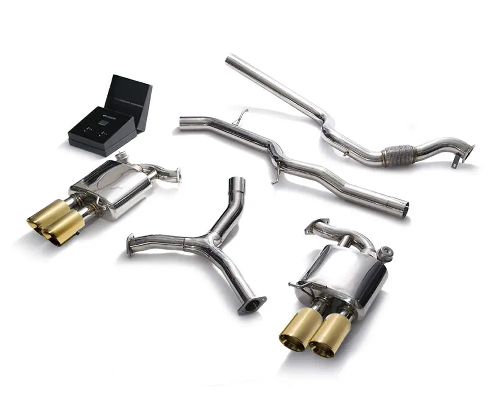 Armytrix Stainless Steel Valvetronic Catback Exhaust System Quad Gold Tips Audi A5 Coupe 4Wd B9 2016-2020 1