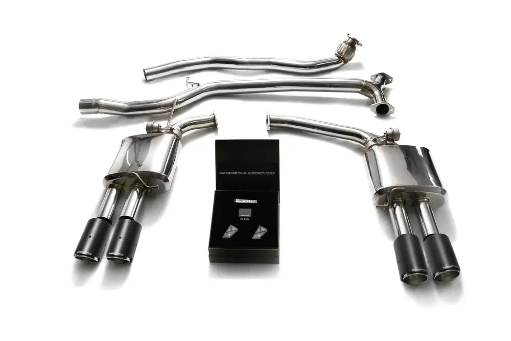Armytrix Stainless Steel Valvetronic Catback Exhaust System Quad Carbon Tips Audi A5 | A5 Quattro 202008-202015 1