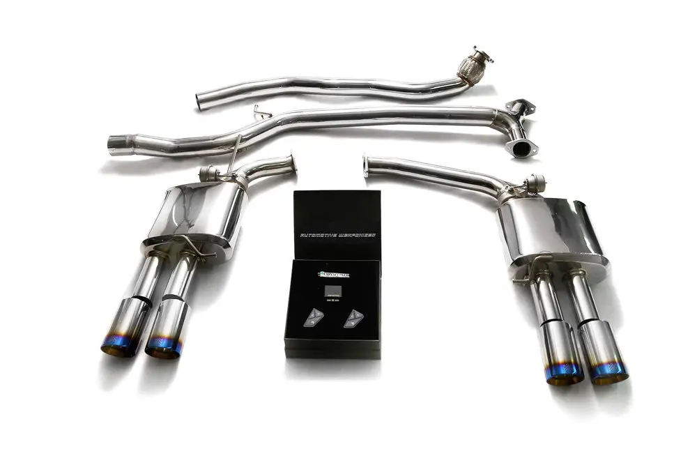 Armytrix Stainless Steel Valvetronic Catback Exhaust System Quad Blue Coated Tips Audi A5 | A5 Quattro 202008-202015 1