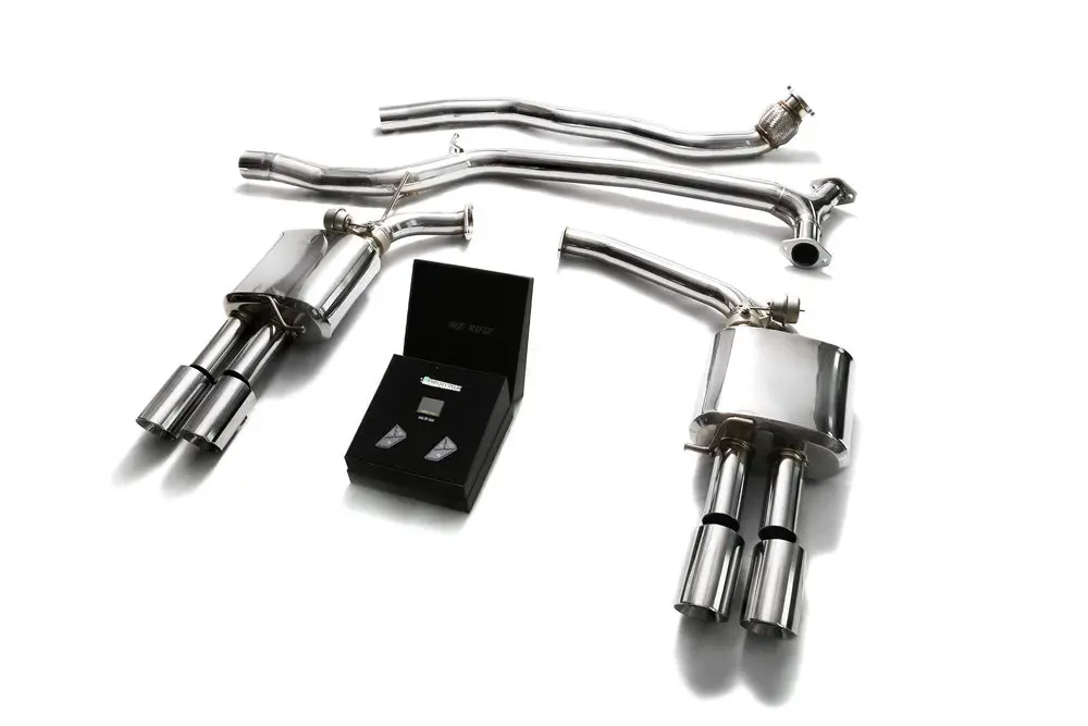 Armytrix Stainless Steel Valvetronic Catback Exhaust System Quad Chrome Silver Tips Audi A5 | A5 Quattro 202008-202015 1