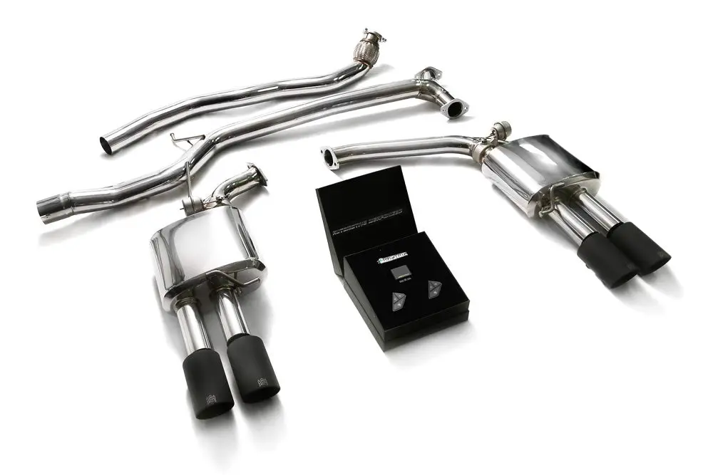 Armytrix Stainless Steel Valvetronic Catback Exhaust System Quad Matte Black Tips Audi A5 | A5 Quattro 202008-202015 1