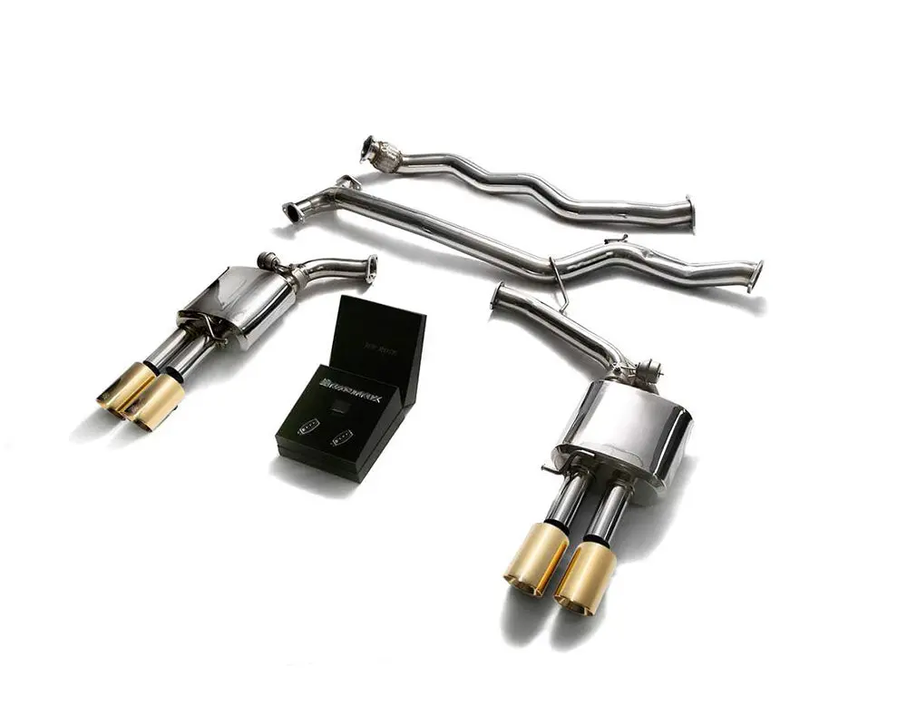 Armytrix Stainless Steel Valvetronic Catback Exhaust System Quad Gold Tips Audi A4 | A5 B8 2008-2020 1