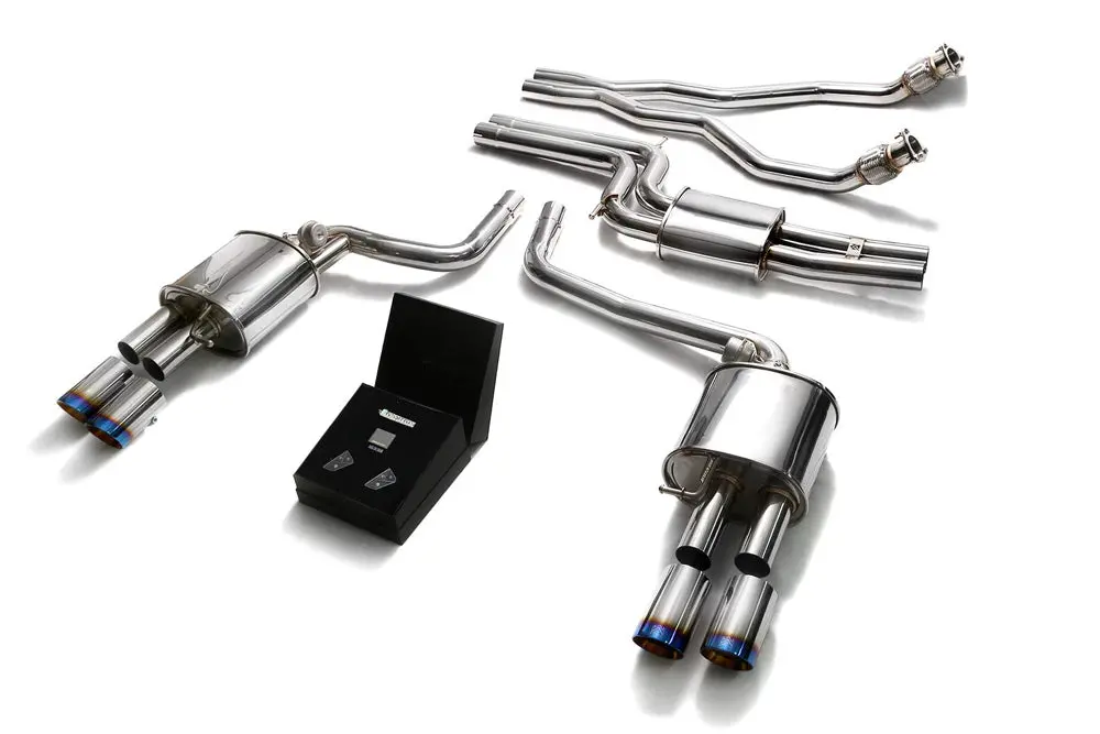 Armytrix Stainless Steel Valvetronic Catback Exhaust System Quad Blue Coated Tips Audi A5/S5 Coupe | Cabriolet B8 3.0L Tfsi V6 2008-2016 1