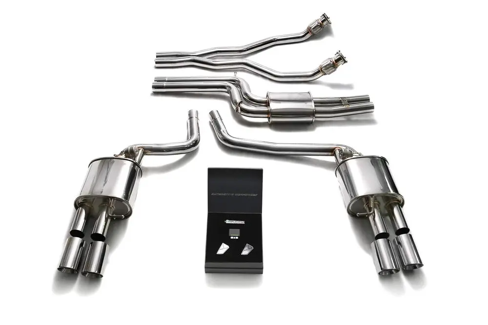 Armytrix Stainless Steel Valvetronic Catback Exhaust System Quad Chrome Silver Tips Audi A5/S5 Coupe | Cabriolet B8 3.0L Tfsi V6 2008-2016 1