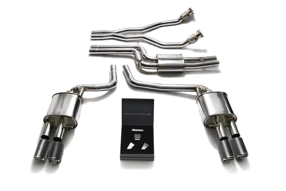 Armytrix Stainless Steel Valvetronic Catback Exhaust System Quad Carbon Tips Audi A4/A5 | S4/S5 3.0L Tfsi 202009-202015 1