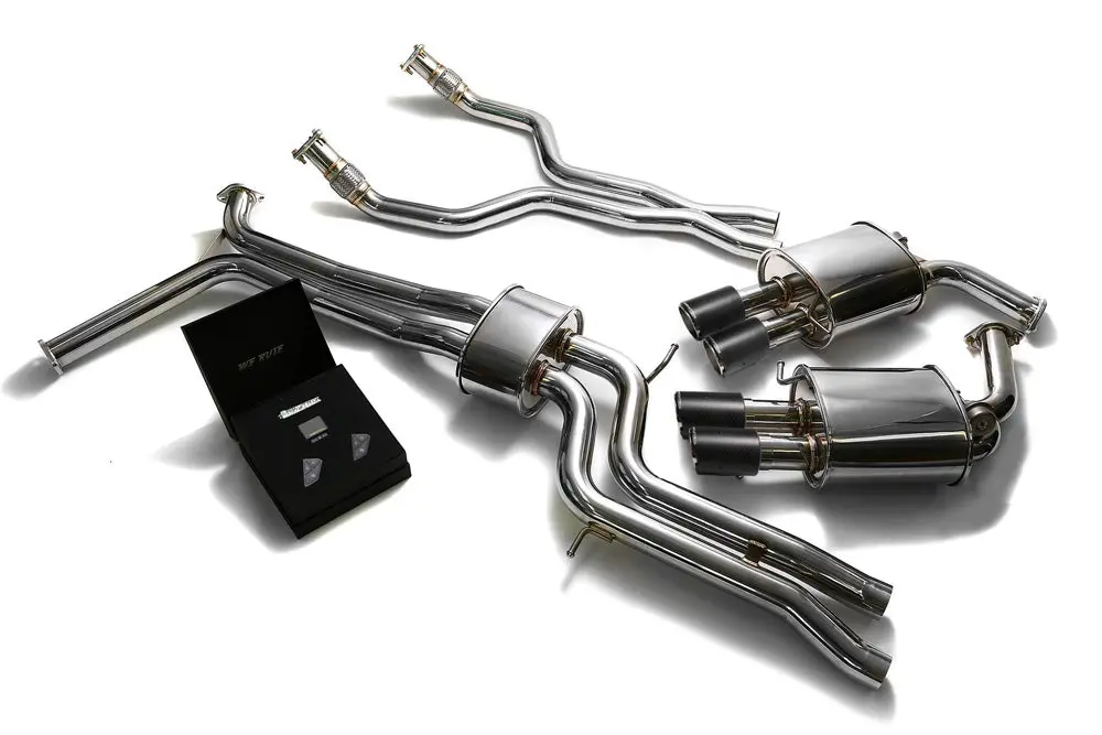 Armytrix Stainless Steel Valvetronic Catback Exhaust System Quad Carbon Tips Audi A6 | A7 C7 3.0 Tfsi V6 2011-2020 1