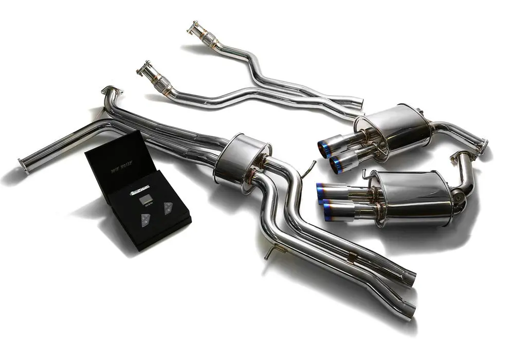 Armytrix Stainless Steel Valvetronic Catback Exhaust System Quad Blue Coated Tips Audi A6 | A7 C7 3.0 Tfsi V6 2011-2020 1