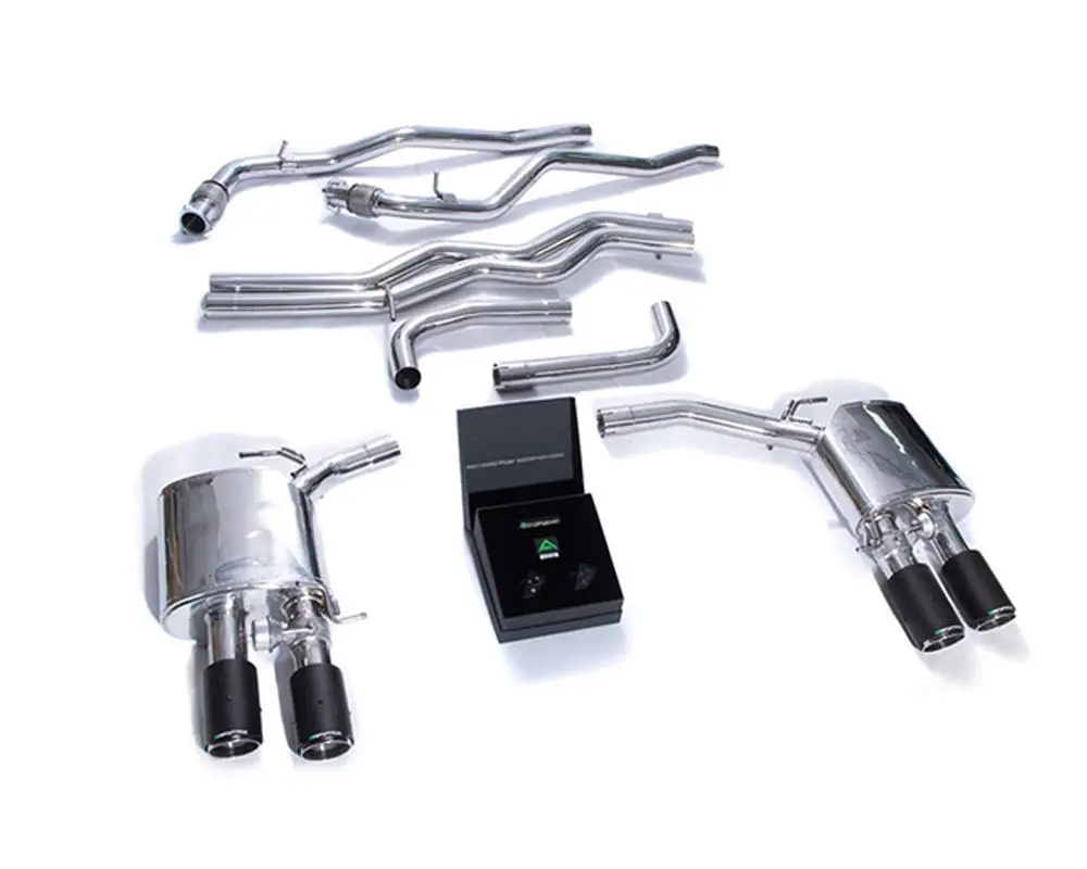 Armytrix Stainless Steel Valvetronic Exhaust System W/Quad Carbon Tips Audi A7 C8 2018+ 1
