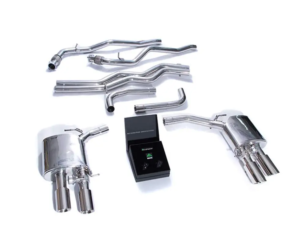 Armytrix Stainless Steel Valvetronic Exhaust System W/Quad Chrome Silver Audi A7 C8 2018+ 1