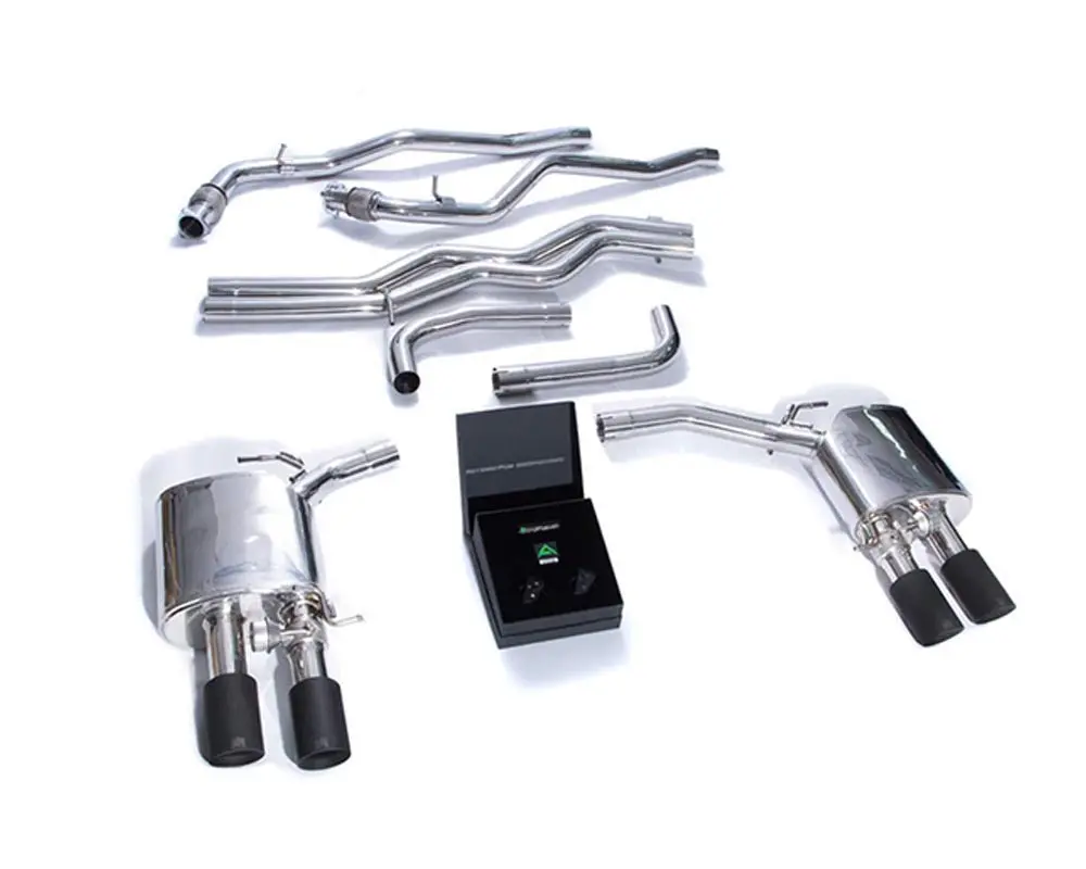 Armytrix Stainless Steel Valvetronic Exhaust System W/Quad Matte Black Tips Audi A7 C8 2018 1