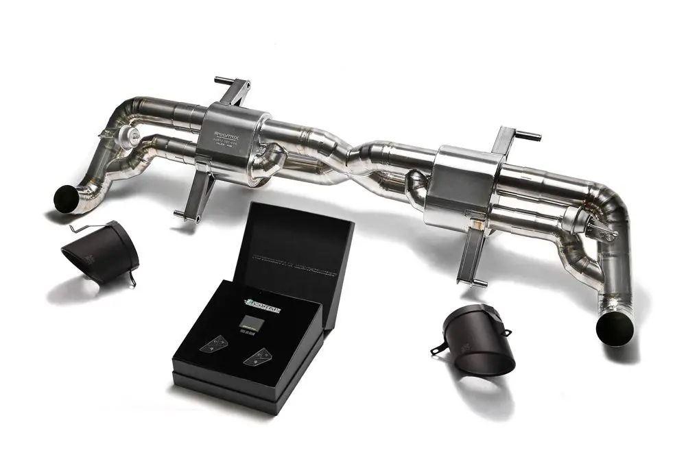 Armytrix Titanium Valvetronic Exhaust System Dual Titanium Matte Black Tips Audi R8 V10 5.2L Fsi 2014-2015 1