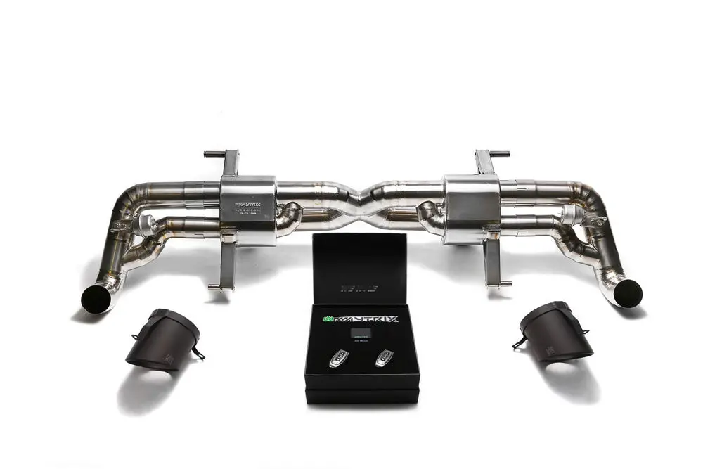Armytrix Titanium Valvetronic Exhaust System Dual Titanium Matte Black Tips Audi R8 V8 4.2L Fsi 2014-2015 1