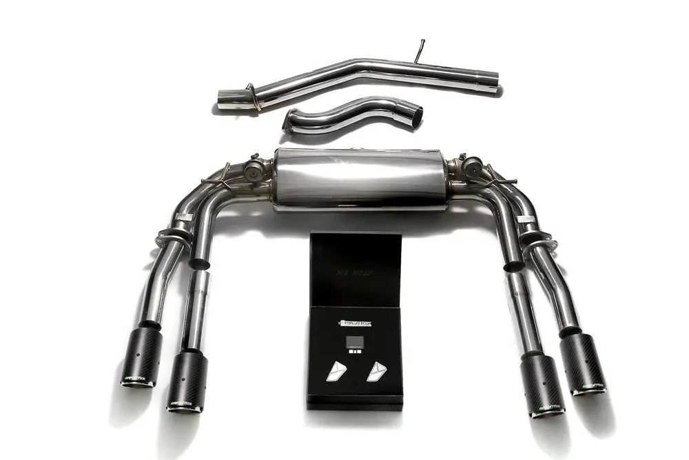 Armytrix Stainless Steel Valvetronic Catback Exhaust System Quad Carbon Tips Audi S3 8V Sedan 2.0 Turbo 2013-2020 1
